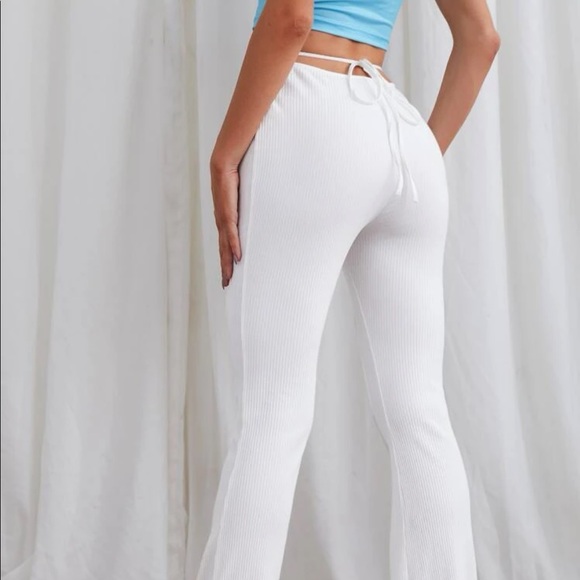 Lace Up Back Flare Leg Pants - Picture 4 of 4